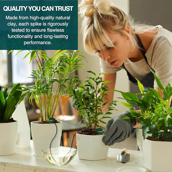 Blumat Classic Plant Watering Stakes - Self-Watering Insert for Indoor and Outdoor Plants - Automatic Slow Release Irrigation System for Potted Plants - Houseplant Care Device (25 Pack)