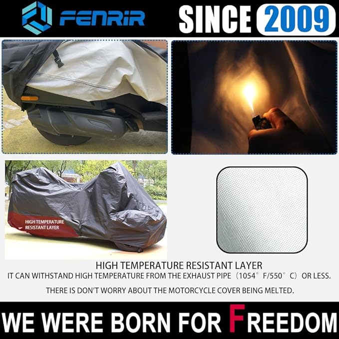 Fenrir Three Wheel Motorcycle Cover All Season Protection Waterproof Outdoor Storage Antenna Hole Quick Release Luggage Design Compatible with Can AM Spyder RT Limited/Sea-to-Sky Spyder F3 Limited