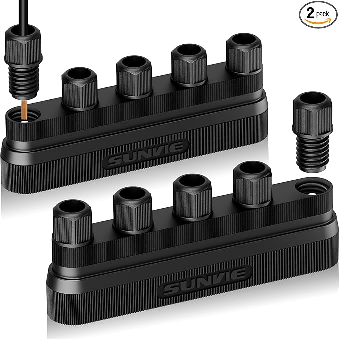 SUNVIE Low Voltage Wire Connector 5-Way Landscape Lighting Wire Connectors Fastlock3 12-20 Gauge Landscape Wire Junction Hub Connector for Landscape Lights Pathway Lights Low Voltage Cable, 2 Pack