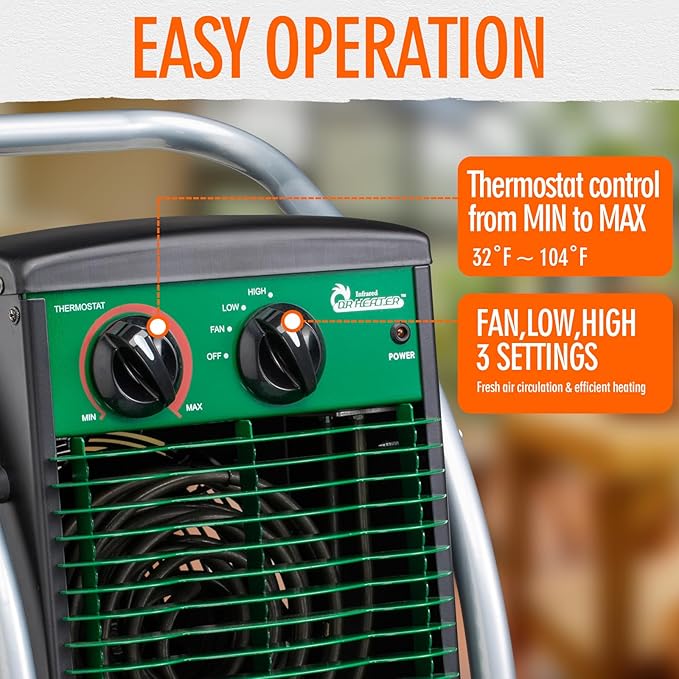 DR. INFRARED HEATER DR218-3000W Greenhouse Garage Workshop Infrared Heater, 3000-watt