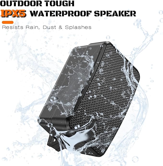 400W AC-Powered Outdoor Bluetooth Speakers | Wireless Sync 100+ Speakers | IPX5 Waterproof Wall Mount | for Party, Patio, Porch, Garage (Pair, Black)