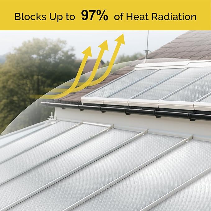 fowong Reflective Insulation Roll, Aluminum Foil Window Insulation for Winter, Weatherproofing Window Insulationv Kit Double Bubble Radiant Barrier Roll for RV Garage Thermal Heat Shield 24" x 10 Ft