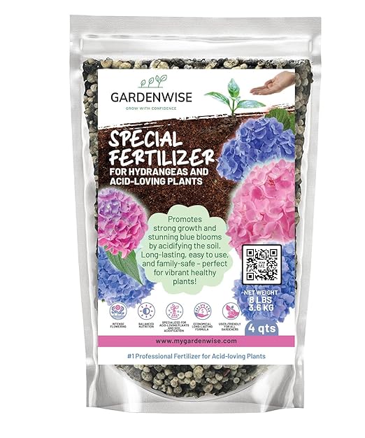 Slow Release Hydrangea Fertilizer with Iron & Sulfur β Indoor & Outdoor Soil Acidifier for Miracle Growth (4 qt)