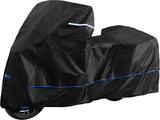 FENRIR 420D 90"INCH Motorcycle Cover Waterproof Outdoor Storage compatible with Adventure R1250GS R1300GS KLR650 Versys Africa twin Transalp750 NC750X CB500X NT1100 Tracer9 FJR1300 Multistrada Vstrom