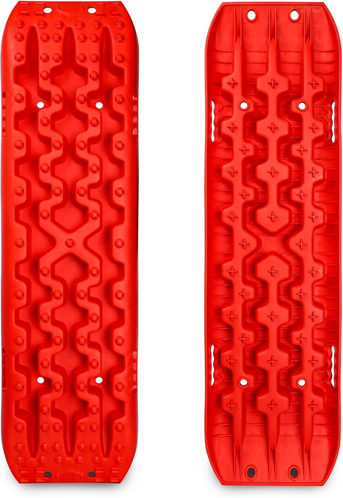 X-BULL New Recovery Traction Tracks Sand Mud Snow Track Tire Ladder 4WD (Red,3gen)