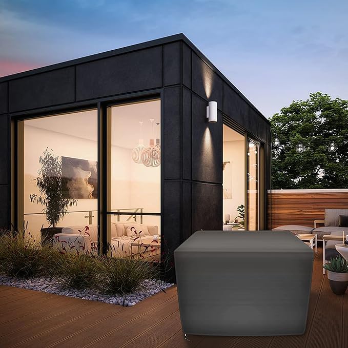 Square Fire Pit Cover, 32 Inch 600D Waterproof Heavy Duty Gas Fire Pit Cover for Square Firepit Table. All Weather