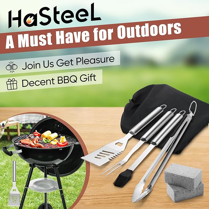 18 Inch Charcoal Grill, HaSteeL 2-In-1 Kettle Outdoor Barbecue Grill, Portable Black BBQ Grill for Camping/Backyard/Patio/Picnic, Porcelain-Enameled Lid & Fire Bowl, 254.SQ.IN Cooking Area, 13-Piece
