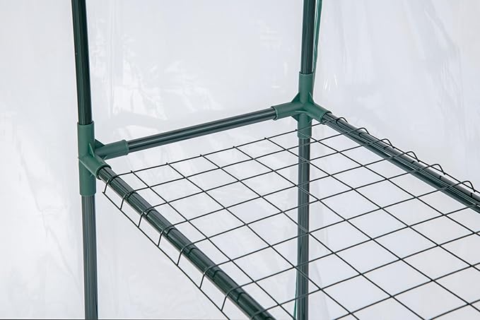 Miracle-Gro 4'8" x 29" x 6'5" All-Season Mini Walk-in Greenhouse with 4 Wire Shelves for Outdoors, Easy-Access and Durable, Translucent