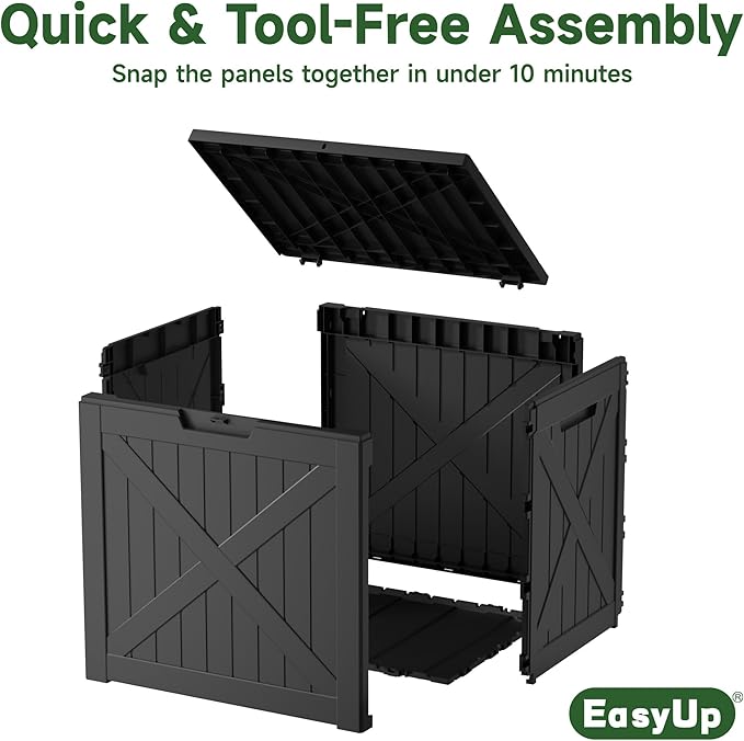 30 Gallon Outdoor Storage Box, Resin Waterproof UV-Resistant Deck Box, Reinforced Stability for Patio, Garden, and Poolside, X-Design Black
