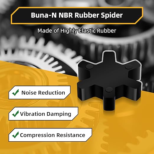 1/2" to 7/8" L075 Flexible 3-Piece L-Jaw Coupling Coupler Set & Rubber Spider, Log Splitter Pump Coupler for Log Wood Splitter Hybrid Equipment