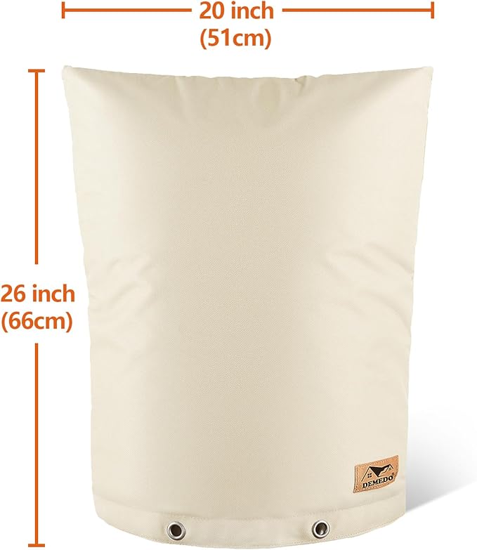 Backflow Preventer Insulation Cover - Water Pipe Insulation Sprinkler Cover for Outside - Insulated Backflow Cover Pouch for Irrigation Back Flow Valve in Winter or Sun Exposure (20" W x 26" H, Sand)