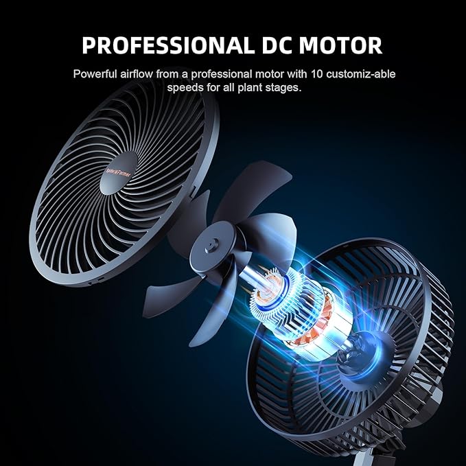 Spider Farmer 2-Pack Grow Tent Clip Fan 6", EC Motor, Custom 10 Dynamic Wind Speeds and 10-Level Oscillation, Weatherproof IP-54, Powerful Airflow but Quiet for Hydroponics Circulation Cooling