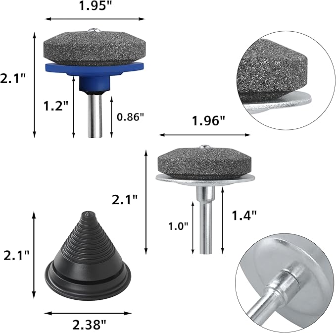 Lawn Mower Blade Sharpener Kit,Lawn Mower Blade Balancer for Balances Blades After Sharpening, Blade Sharpener Compatible with Most Lawnmower Blades 6-Piece Set