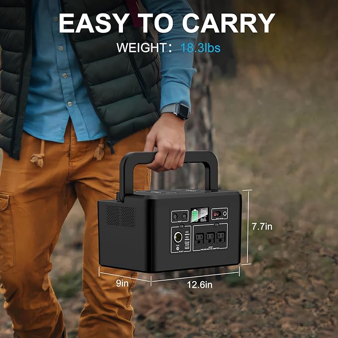 powkey Portable Power Station 800W with 3 AC Outlets, 110V/740Wh Solar Generator(Solar Panel Optional), 200,000mAh Emergency Backup Lithium-ion Battery for Outdoors Travel RV Trip Camping CPAP Machine