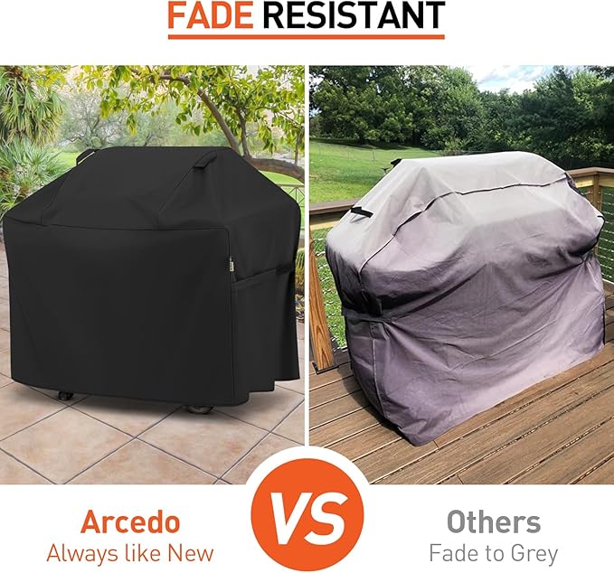 Arcedo BBQ Grill Cover 55 Inch, Heavy Duty Waterproof Gas Grill Cover Fade Resistant, All Weather Protection Compatible with Weber Charbroil Nexgrill