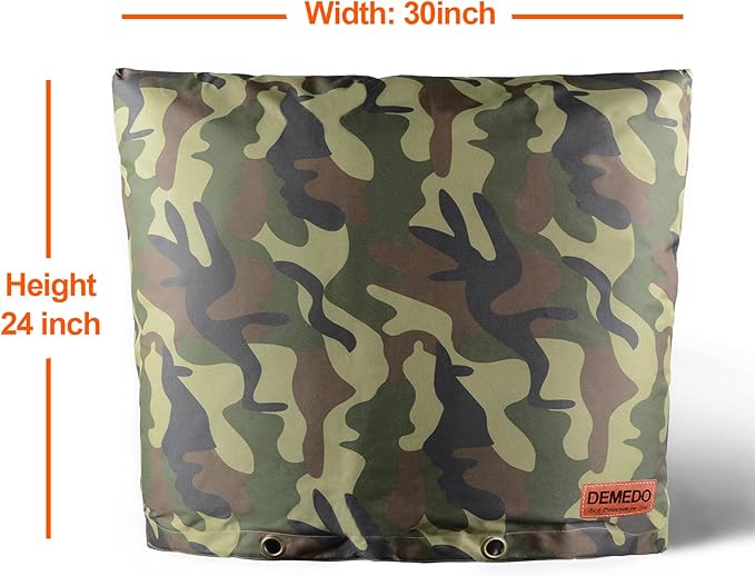 Backflow Preventer Insulation Cover - Water Pipe Insulation Sprinkler Cover for Outside - Insulated Backflow Cover Pouch for Irrigation Back Flow Valve in Winter or Sun Exposure (30" W x 24" H, CAMO)