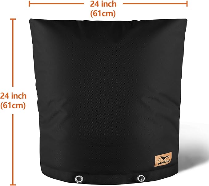 Backflow Preventer Insulation Cover - Water Pipe Insulation Sprinkler Cover for Outside - Insulated Backflow Cover Pouch for Irrigation Back Flow Valve in Winter or Sun Exposure (24"W x 24"H, BLACK)