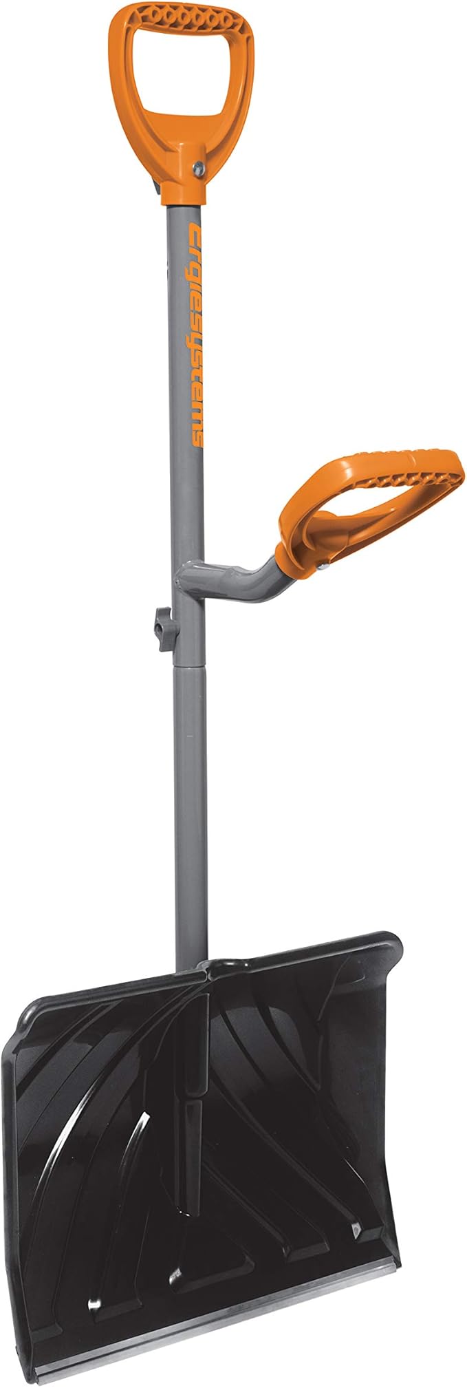 ErgieShovel Ergonomic Snow Shovel, 18" Push + Scoop Blade, 34.5" Sturdy Steel Shaft, 4 lb – Dual D-Ring Handle Grips for Less Back Strain, Aluminum Wear Strip, Durable & Lightweight, ERG-SNSH18