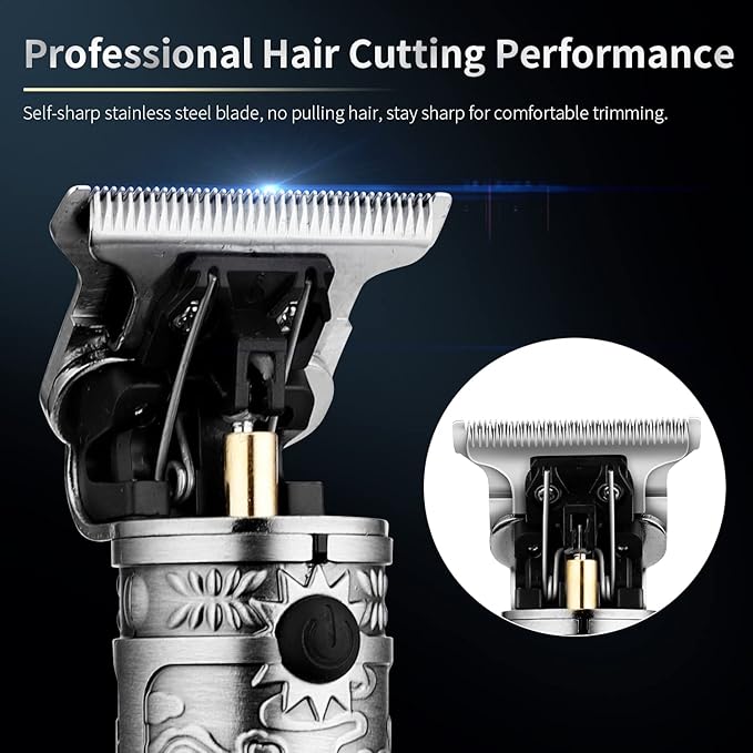 Suttik Hair Clippers for Men with Replacement Blade, Professional Hair Trimmer for Barber, T-Blade Edgers Clippers, Close-Cutting Trimmers, Cordless Clippers for Hair Cutting