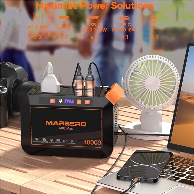 MARBERO Carrying Case for Power Station Compatible with M168 M270 Portable Power Bank Carrying Storage with Waterproof Fabric for Outdoor Camping (Bag Only)