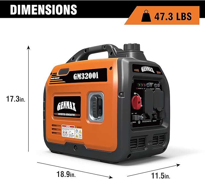 GENMAX Generator,EPA Compliant, Eco-Mode Feature, Ultra Lightweight for Backup Home Use & Camping
