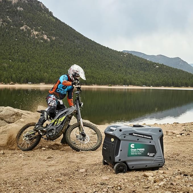 Cummins Onan P4500I Portable Inverter Generator, Power Inverter Dual 5V USB Ports for Mobile Charging, Gas Powered for Backup Home Use, RV & Camping - 7.3 HP 224cc OHV 4-Stroke Engine W/Remote Start