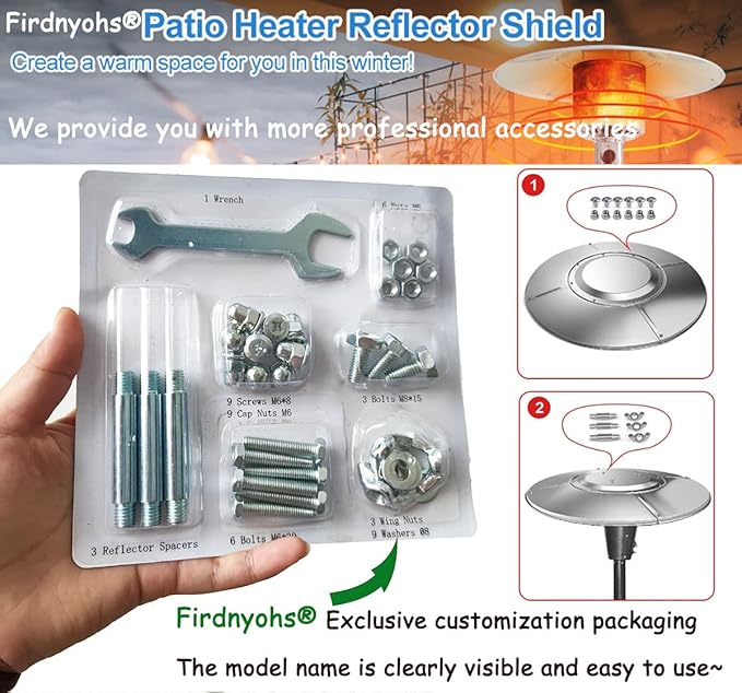 Replacement Hardware Bolt & Nut Set for Patio Heater - Propane Outdoor Space Heater Accessories for Round Umbrella Shape Stand-up Pyramid Heaters Heat Kit