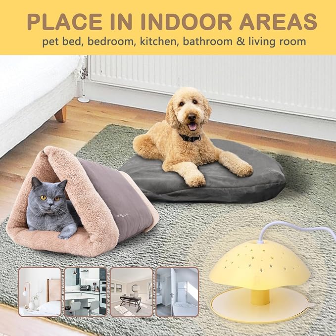2 Packs Flea Traps for Inside Your Home, with 12 Sticky Discs & 4 LED Bulbs & 2 Electric Wires, Friendly to Pets & Children, Indoor Bed Bug Flea Light Trap Pest Control