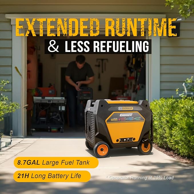 10000W Tri-Fuel Portable Inverter Generator, Gas, Propane & Natural Gas Powered, ATS Ready, 50A Ultra Outlet, Remote Start, CO Sensor, ECO Mode, Quiet Inverter for Home Backup & RV Use