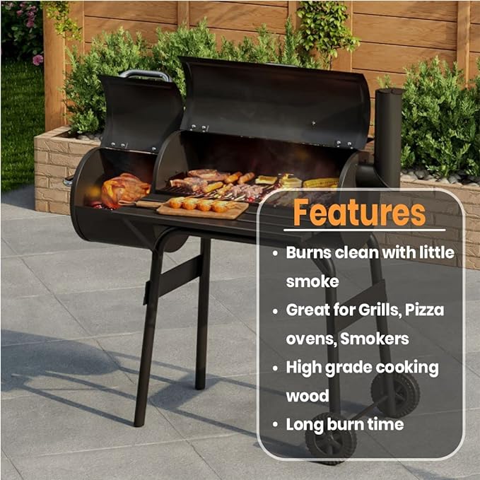 Old Potters Kiln Dried Firewood - Oak, 1100 Cu. in, 16-18 Logs ~ 8" x 2.5" Logs. Cooking Wood for Grilling, Smoking, and Firepits, Oak.