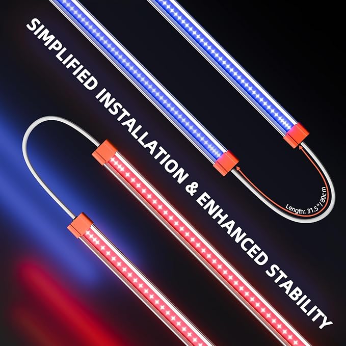 Spider Farmer 2025 Upgraded UV30 & IR16 LED Grow Light, 365-370nm UV & 730-745nm IR Supplemental Light for Indoor Plants, 2X2, 3X3, 4X4 Grow Tents, 23.6" Long Bars Set