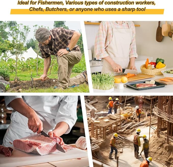 Berry&Bird Sharpening Stone File Garden Tool Sharpener with Handle, 180 Grits Silicon Carbide, Sharpening Knife, Axe, Hatchet, Lawn Mower Blade, Spade, Ideal for Garden, Chefs & Knife Enthusiasts