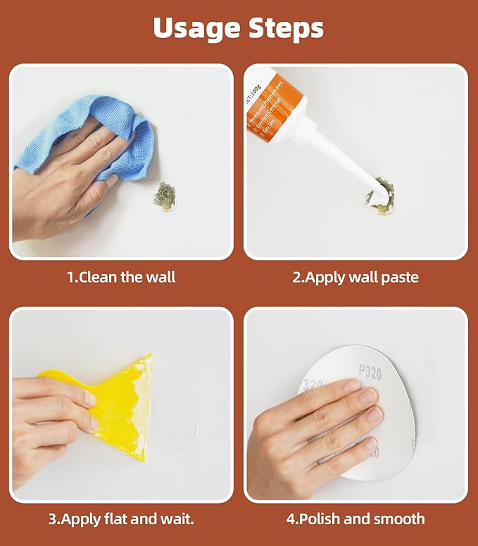 Spackle Wall Repair Kit,Drywall Repair Patch Kit,Simple Small Wall Hole Filler&Efficient Crack Repair,3 Pack Wall Putty Paste,Plaster Ceiling Repair,Apartment Friendly