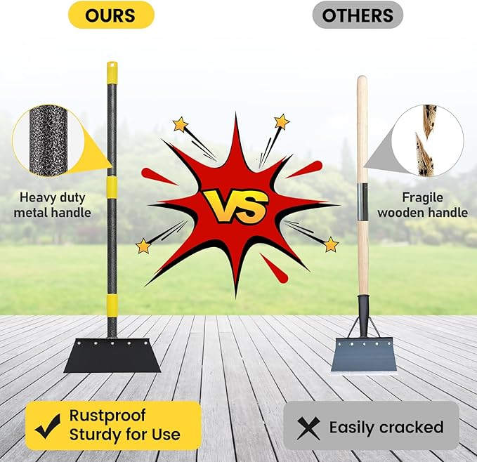 Garden Flat Shovel - Weeding Tool, Heavy Duty Multifunctional Cleaning Shovel Floor Scraper, 88" Long Handle Ice Chopper Snow Spade Garden Tool for Lawn Edging, Scraping, Ice Removal