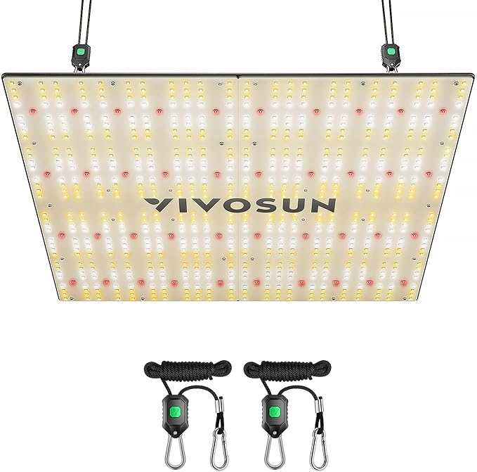 VIVOSUN VS3000 LED Grow Light with Full Spectrum Diodes & Daisy Chain Driver Dimmable Lights Sunlike for Seedling Veg & Bloom 300W Plant Grow Lamps for 3x3/4x4 Grow Tent