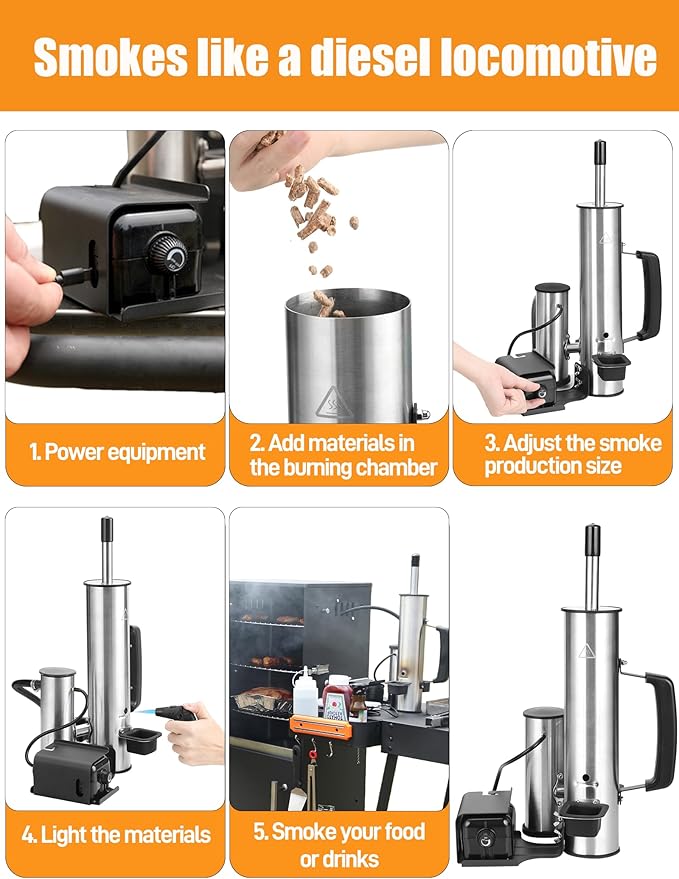 Cold Smoke Generator, Tube for Pellet Smoker Upgrade, Generator for Gas Grilling, Portable Cordless Electric Smoker, Hot or Cold Smoking, Pellet Smoker: Box for Any Grill