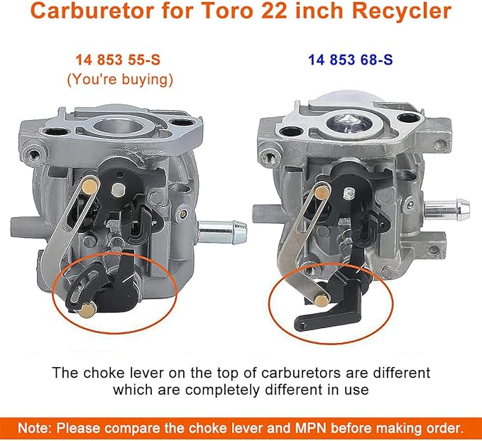 Hipa XT675 Auto Choke Carburetor Replace 14 853 55-S for Kohler XT650 XT675 Toro 20371 149CC Auto Choke Carb Engine Lawn Mower With Spark Plug Mounting Gasket