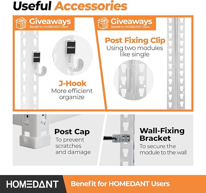HOMEDANT 5 Tier White Storage Shelves Adjustable Laminated Boltless Garage Metal Shelving Unit Heavy Duty Utility Rack Shelf Warehouse Pantry Closet Kitchen 35.9" W x 16.2" D x 71.3" H White 2Pack
