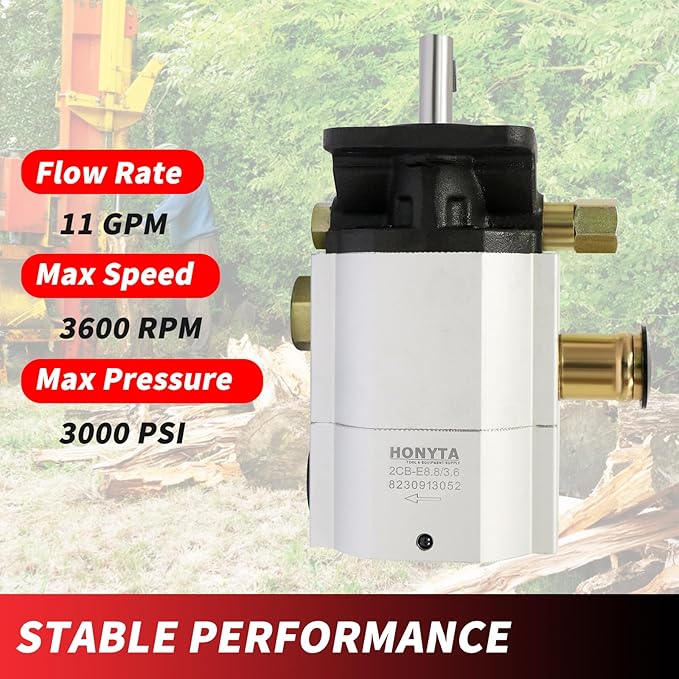 RYFT Hydraulic Log Splitter Pump 11GPM 2-Stage Gear Pump, HI/LO Gear Pump, Wood Splitter Pump 3000 PSI,3600RPM Aluminum Log Spliters Pumps 1/8" Keyed Shaft for Log Splitters