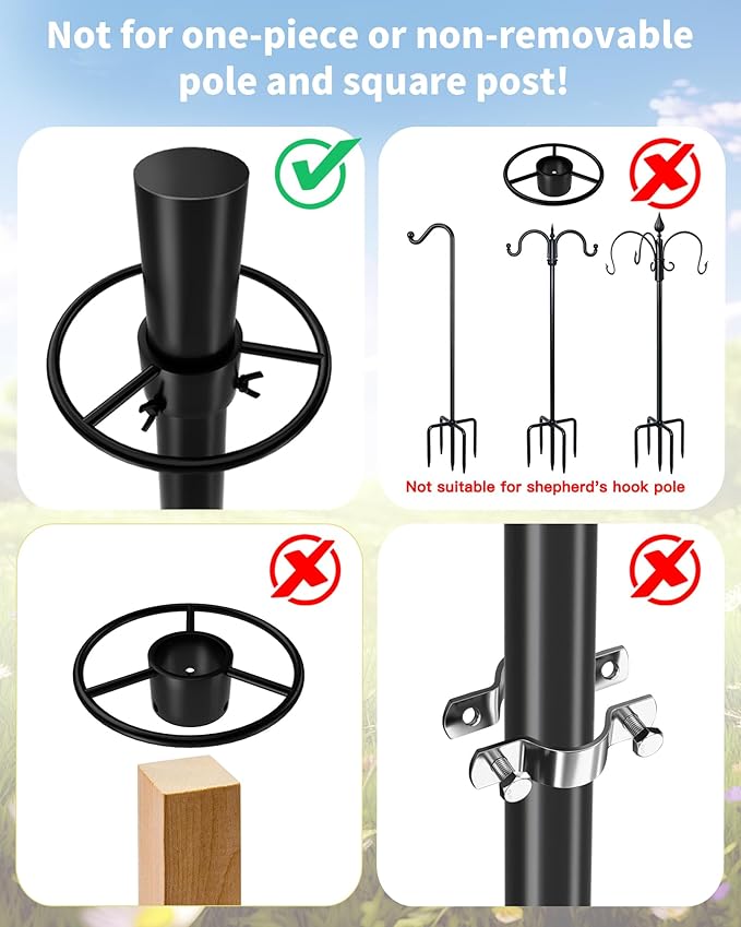 Squirrel Baffle for Bird Feeder Pole - Bird Feeder Baffle with Steel Spring Motion for Better Defense, Polycarbonate Extra-Thick Squirrel Guard for Outside Pole Mount, 19 Inch, Metal Buckle