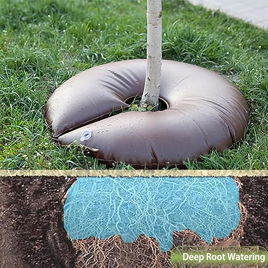 4 PACK-15 Gallon Tree Watering Bag/Ring, Water Saving Tree Bags for Watering, Deep Root Tree Watering Bag Slow Release, Low-Profile Great for Multi-Trunk Newly Planted Small Trees and Shrubs