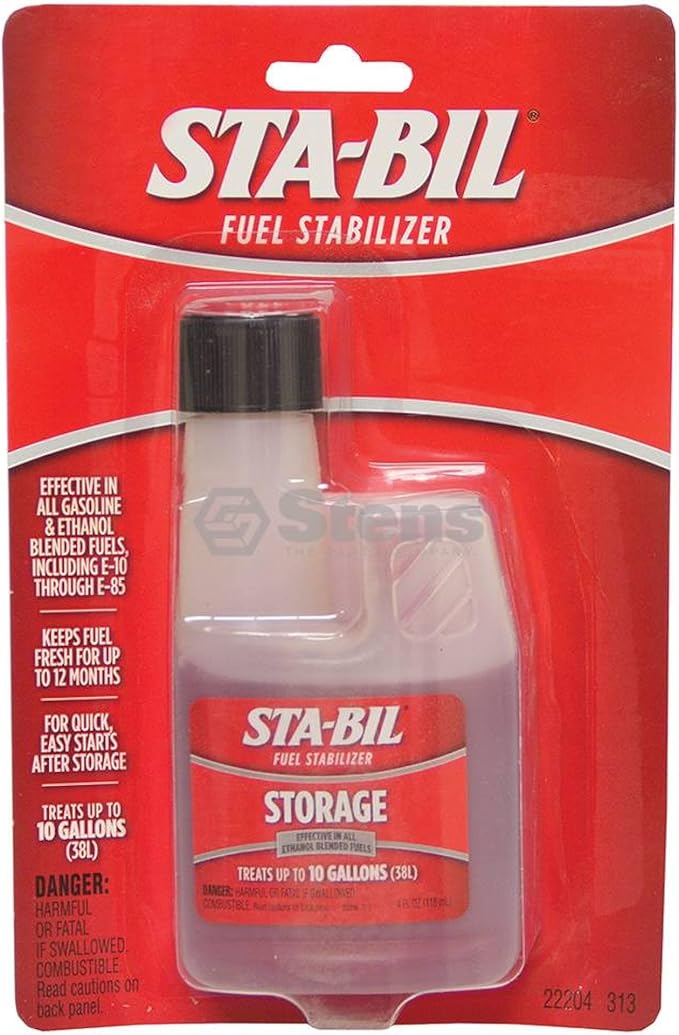 STA-BIL Storage Fuel Stabilizer - Keeps Fuel Fresh for 24 Months - Prevents Corrosion - Gasoline Treatment that Protects Fuel System - Fuel Saver - Treats 10 Gallons - 4 Fl. Oz. (22204)
