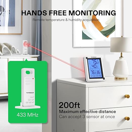 VIVOSUN Remote Sensor for Wireless Thermometer and Hygrometer