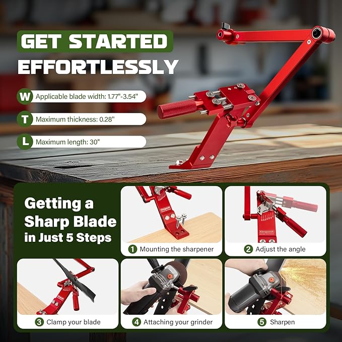 Lawn Mower Blade Sharpener, Lawnmower Blade Sharpening Tool with Blade Balancer, Blade Sharpner Kit