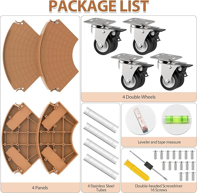 VANCASTLE Plant Caddy with Lockable Wheels Heavy Duty 450lbs Capacity, 15-22 Inch Adjustable Plant Stand with Wheels Rolling base, Plant Dolly for Flower Pot Mover Indoor Outdoor, Khaki, 1 Pack