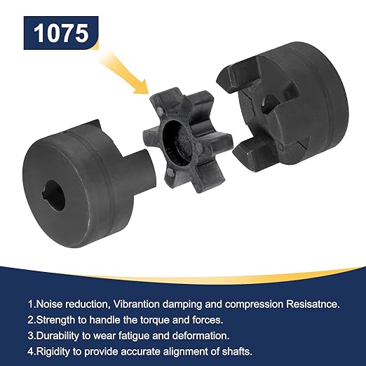 uxcell 3/4" to 3/4" L100 Flexible 3-Piece L-Jaw Coupling Coupler Set & Buna-N NBR Rubber Spider for Log Splitter Hybrid Equipment