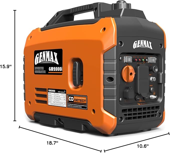 GENMAX Generator,EPA Compliant, Eco-Mode Feature, Ultra Lightweight for Backup Home Use & Camping