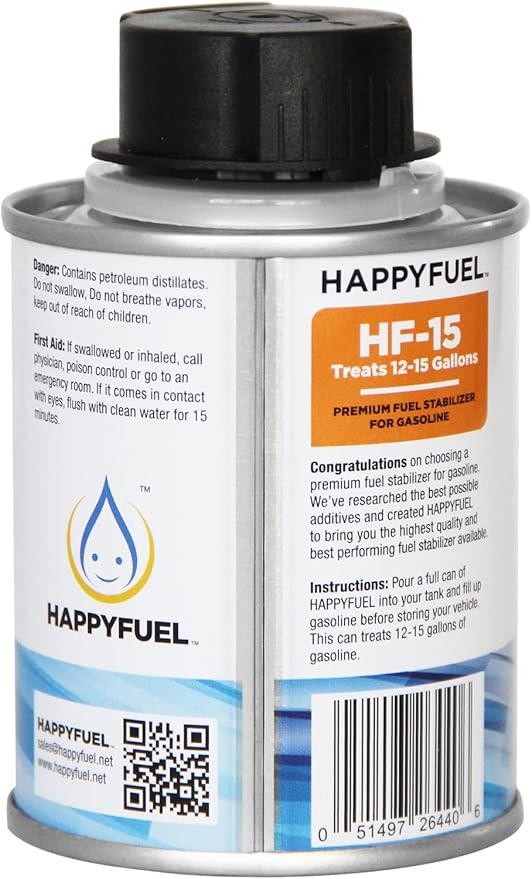 HappyFuel Premium Fuel Stabilizer, Gasoline Antioxidant, Fuel Storage for Gas, Classic Cars, Boats, Lawnmowers, Snowmobiles, Motorcycles and Marine…