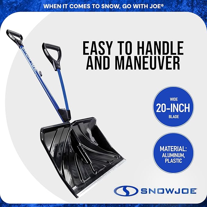 Snow Joe 20-Inch Snow Shovel with Assist Handle, Heavy Duty Shovels, Shovelution, Blue, SJ-SHLV20