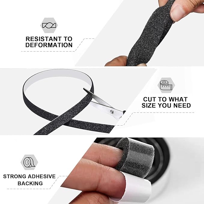 Storystore Foam Insulation Tape Self Adhesive, 1/2In x 1/4In x16.5Ft Weather Stripping for Doors and Windows, Sound Proof Soundproofing Door Seal, Weatherstrip, Air Conditioning Seal Strip